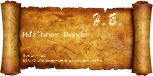 Hübner Bende névjegykártya